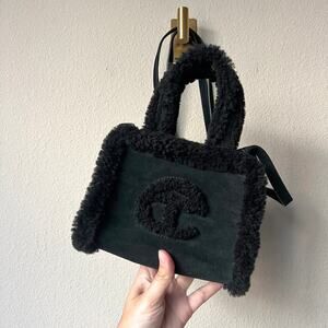 Telfar x Ugg Black Shearling Suede Small Shopping Bag